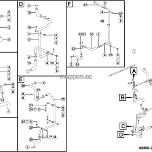 LGMG Mine Truck 2026 - Controller water inlet & outlet line assy - A6500-2765001452.S1A