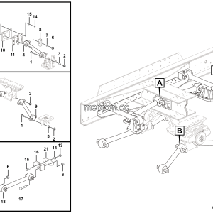 LGMG Off-Highway Dump Truck 2021 - Rear thrust rod installation assy - G1204-2712011416